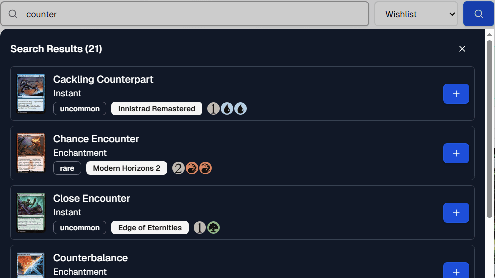 搜尋並新增卡片到收藏